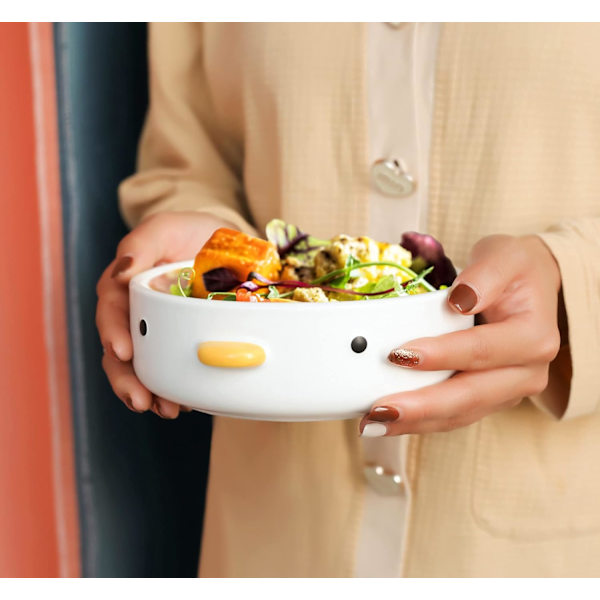 Morsomme søte kyllingsalatboller, håndlagde glaserte ande sikkerhetskeramikk 400 ml suppeskåler, 4,3'' risskål, hjem, familie, venn.