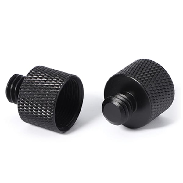 2x Mikrofonstativadapter 5/8 Hon till 3/8 Han Trådad Stativfäste Skruvadapter Combo Pack för Mikrofonfäste & Stativ Black Color