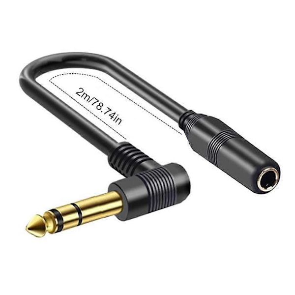 1/4'' TRS 6.35mm Han til 6.35mm Hun Stereo Kabel til Guitarforstærkere 2m Binaural