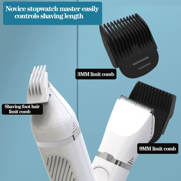 4-i-1 Pet Grooming Clippers Professionel Hundesaks Sæt LCD Pet Hair Set Hvid White