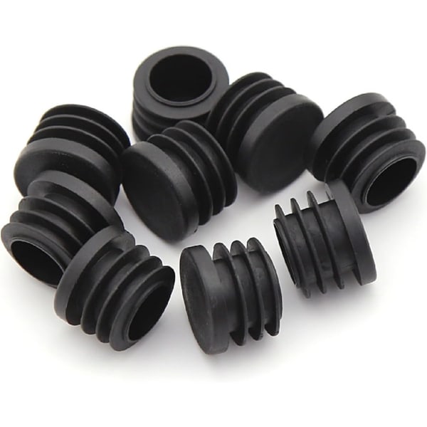 16mm sorte plastikpropper, sorte runde rørhætter, indvendige endestykker til stole, borde, borde, fodmøbler, rør, 20 stk.