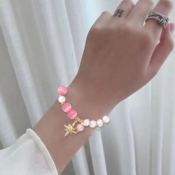 Armband för kvinnor Handgjorda pärlor Halvädelsten för kristallpärlor Armband, 2st Style 1