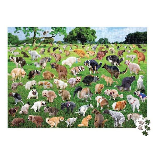 1000-bitars Pussel, 101 Bajsande Valpar Pussel, Hundar Bajsar Pussel, Roliga Julklappar Halloween Present Hundbajs Pussel