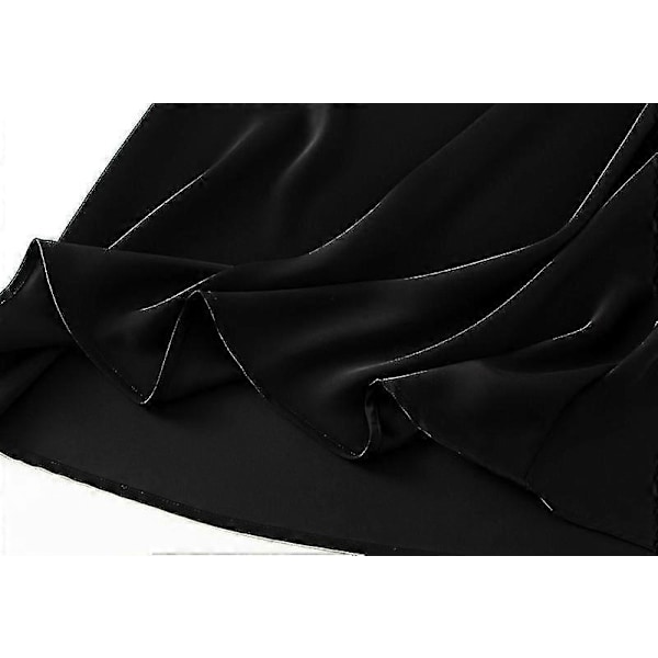 Sateng Midi Skjørt Høy Midje Lange Skjørt For Kvinner SSBgv Black XL