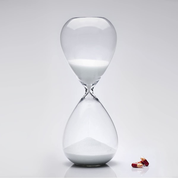 Timeglass Sand Timers, Fargerike og Trendy, Sand Timer Inspirert Glass for Hjem, Kontor Dekor White 30 min