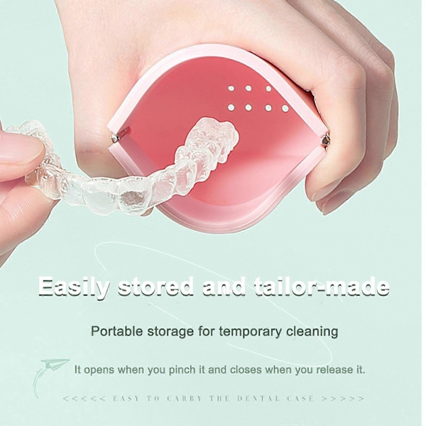 Silikonfodral för retainer med snodd, hållbart mjukt tandprotesfodral med ventilationshål kompatibelt med Invisalign purple