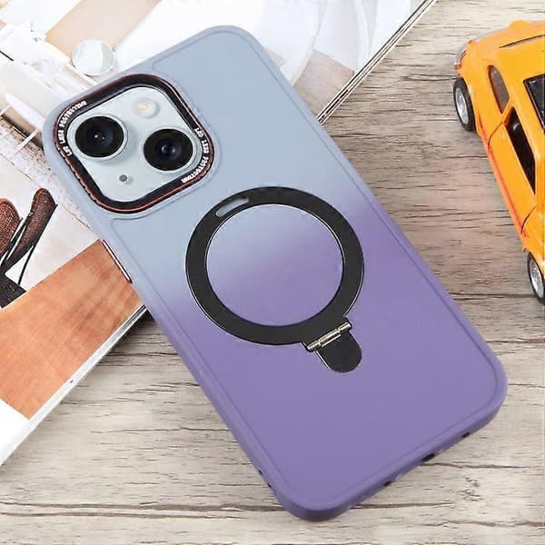 Gradient MagSafe-hållare flytande TPU Hybrid PC-telefonfodral för iPhone 15