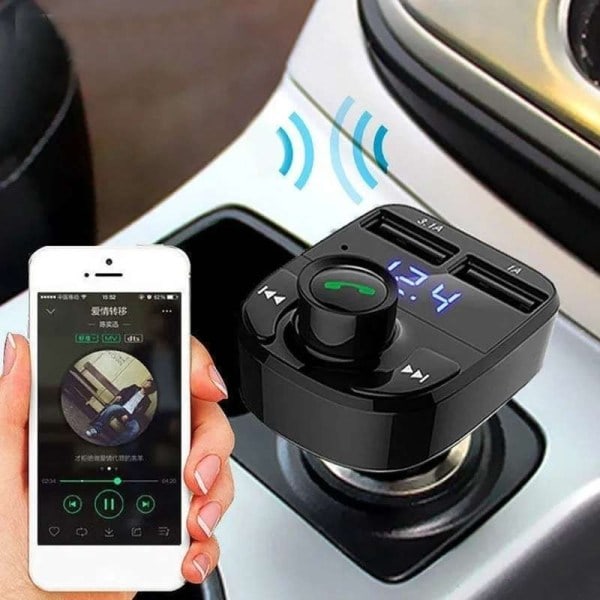 FM-lähetin X8 Bluetoothilla ja handsfree-toiminnolla - Langaton musiikki musta