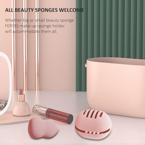 Makeup svamphållare - 2 st silikon smink svamphållare, smink svamp resefodral silikon dubbelsidig ventilerad andningsbar smink svamphållare