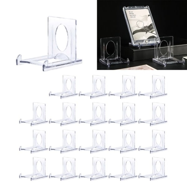 20 sett akryl display stativ Klar stativ Mini myntholder Gjennomsiktig 20stk-20stk