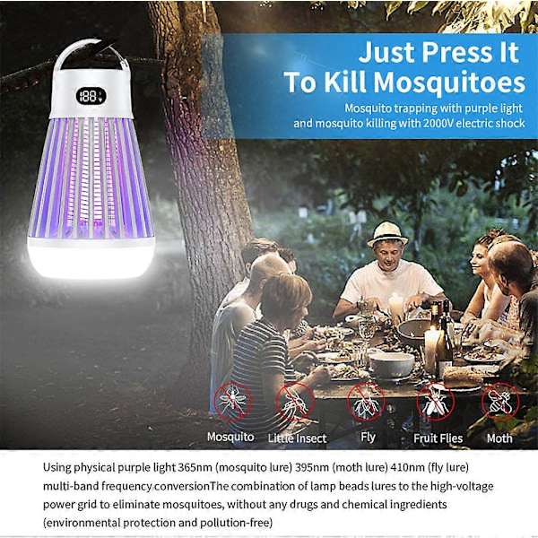Zappify 2.0 Zappify Hyttysentappaja USB-Latautuva Kannettava Zapperi 2024 Uusi WHite