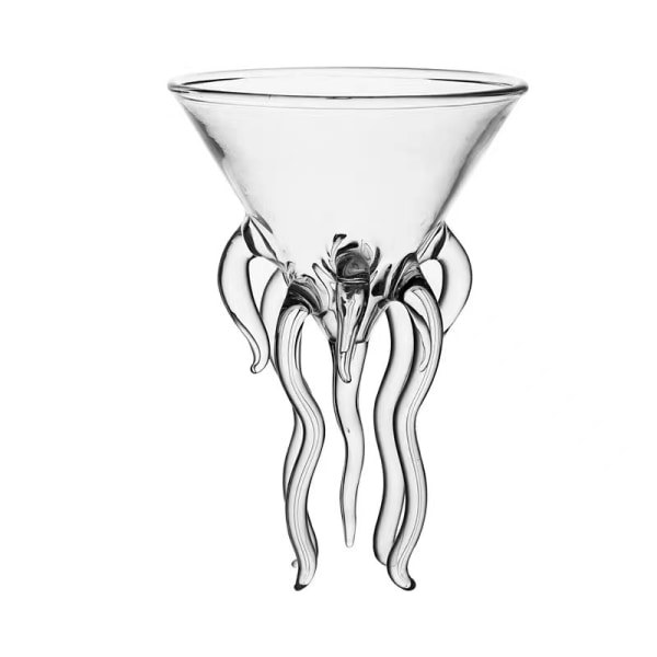 Kahdeksanjalan mustekala viinilasit 2 kpl, meduusa cocktaillasit, kristalli martini lasit uutuuslahja juhlat keittiö baari häät festivaali