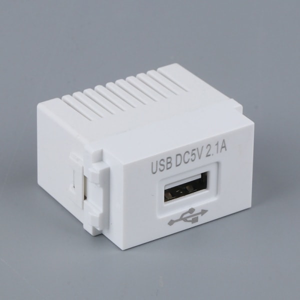 USB Strømforsyningsmodul 220V 5V Transformator Bryteradapter Hvit