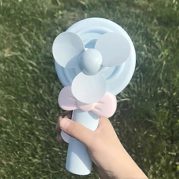 Handdrivna Fläktar Lolipop Fläkt Tecknad Handhållen Sommarfläkt Handpressad Manuell Mini Portabel Liten Handkylningsfläkt för Barn Vuxna Hem Utomhus Pink L