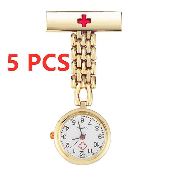 1/5 stk bærbart lysende sygeplejerske ur metal sygeplejevedhæng lommeur sygeplejerske broche ur høj kvalitet A06  5 PCS