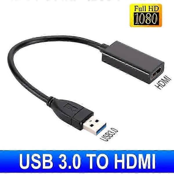 USB 3.0 til HDMI-kompatibel adapter HD 1080P USB til HDMI-konverter Thunderbolt Ekstern lyd- og videoadapterkabel til bærbar pc MacBook Samsung Huawei