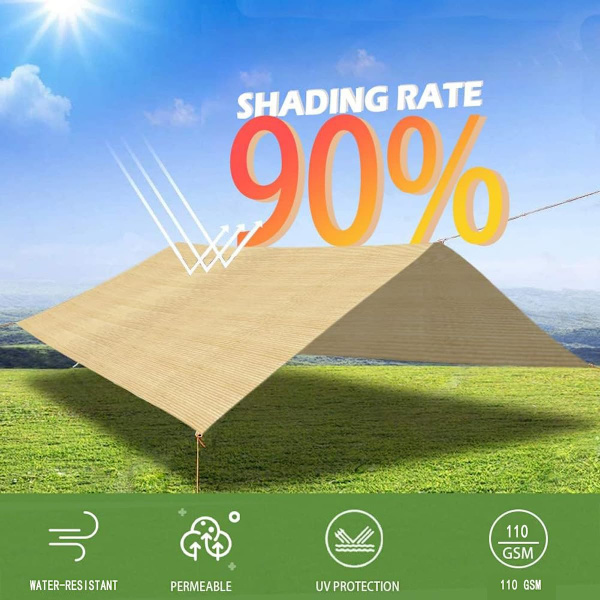 Solsejl til have, pergola skygge cover, skyggenet til pavillon, pool, dæk, terrasse, solsejl til have, carport, vinduer. 2×3m