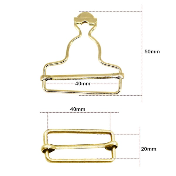 Housutaskun Soljen Säädettävä Liukusäädin Clipit Ja Farkku Napit Gold 40mm x 10