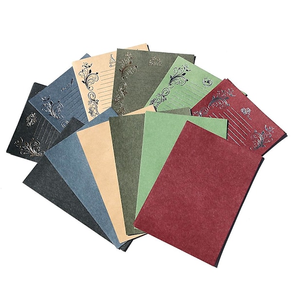 Vintage Brevpapir med Linjer til Personlige Breve Blank dark green