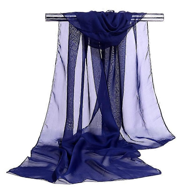 Transparent Chiffon-sjal | Sjal för kvinnor Bröllopsklänning - Enfärgad Chiffon Silke Dark Cyan 160x50cm