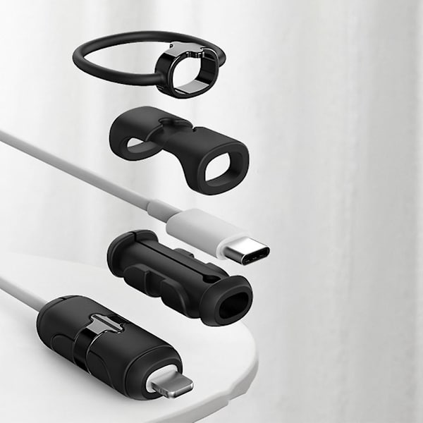 1 stk Kabelbeskytter Myk Silikondeksel For Telefon USB Lader Kabelbeskytter Gray Android Universal