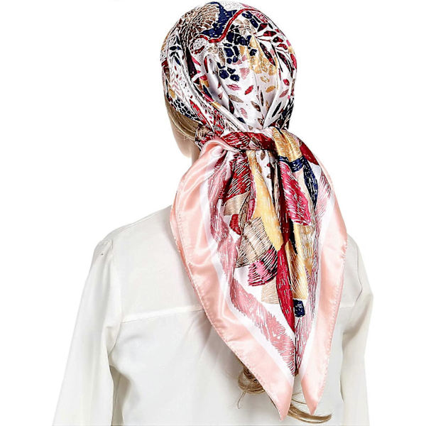 Huvudscarf i Silkesatin - Olaof Scarf för Kvinnor, Sova, Kvadratisk, Designer Bandana Olaof Scarf Style 4