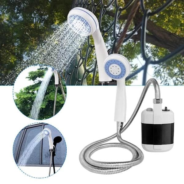 USB Uppladdningsbar Bärbar Duschpump med Sprayhuvud för Utomhusförfriskning, Perfekt för Camping, Vandring, Resor, Biltvätt, Husdjur Basic-Svart Basic-black