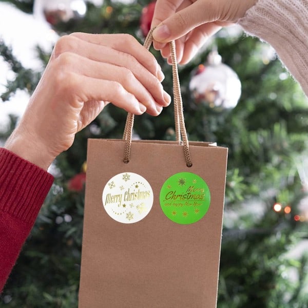 500 stk. Juleklistermærker, 1,5 tommer rulle, Glædelig Jul klistermærker