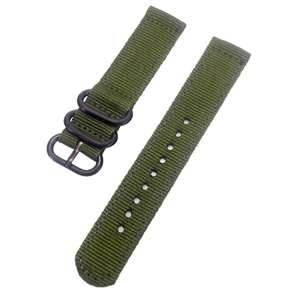 Suunto 9/9 Baro/7/D5 -kellolle 24 mm nyloninen ranneke pyöreällä soljella Army Green
