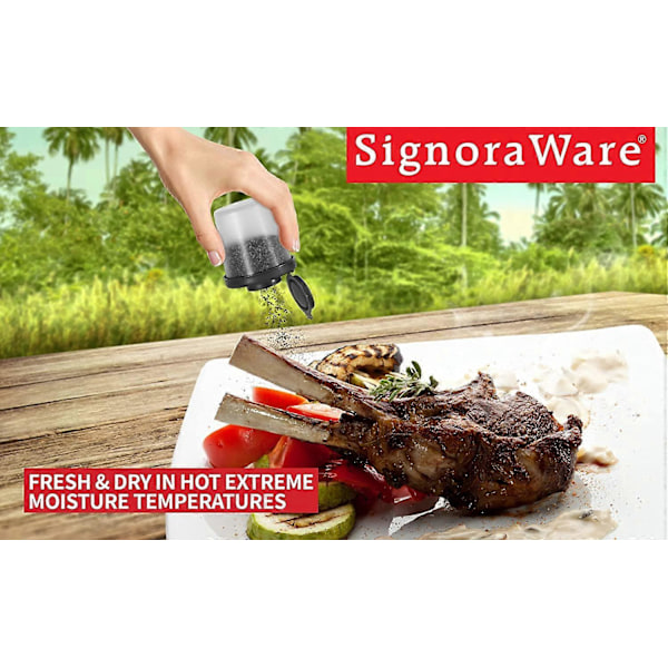 WARE Små Salt- og Peberbøsser til Rejser, Camping og Take-Away - Låsbare - 40g, Pakke med 2 Små sorte black Medium
