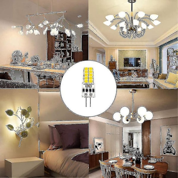 10 st G4 LED-lampa AC/DC12V-24V 3W LED G4-lampa 20 LED 360° strålvinkel Ersätter 30W halogen - B