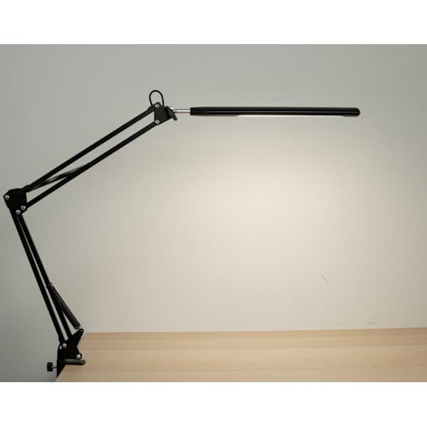 LED skrivebordslampe med justerbar svingarm Svart