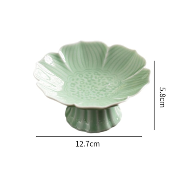 Porcelæns Frugtskål med Fod Dekorativ til Køkken Bondehus Hjemmeindretning pink blå green 12.7cmx5.8cm