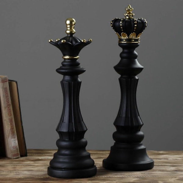 Pohjoismainen Hartsi Kansainvälinen Shakkipala Skulpttuuri Koriste Statue Koti Taide Sisustus Zekai Black Queen