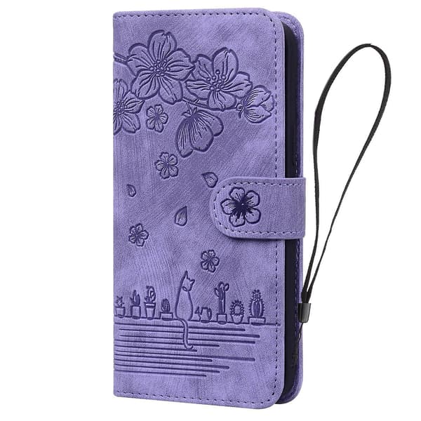 Sakura Kat Læder Etui til iPhone 15 Plus