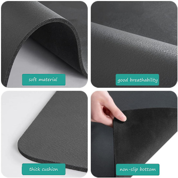 Avrenningsmatte, Superabsorberende Kjøkkenvask Avrenningsmatte, Hurtig Tørkende Oppvaskstativmatte, Antislipp Avrenningsmatte For Kjøkkenbenk Dark Gray 50*60cm