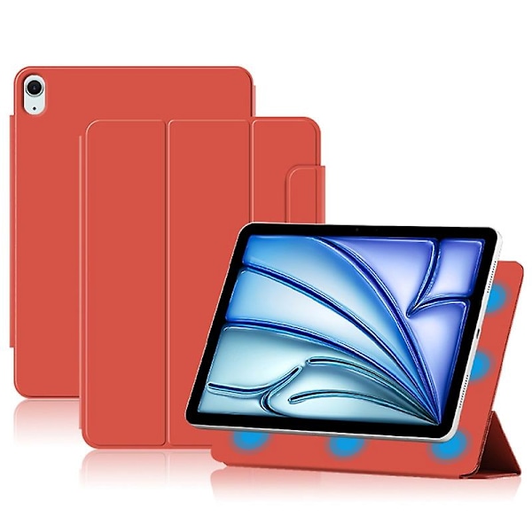 Stativfodral för iPad Air 13 (2024) (M2) - Stötsäkert Magnetiskt PU-Läder Flip-Fodral - Röd Multicolor Red
