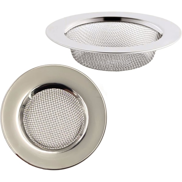 Hair Plug Catcher Shower, Sink Strainer Plug for Kitchen or Bathroom Plug Hole, 2 PCS Stainless Steel Mesh Hair Filter for Shower Drain(11.3CM)