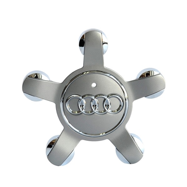 Passar till Audi 134mm Fem-Klor Hjulnavslock Emblem A6 A4L-Audi 5-Klor Konvex Sub-Svart (Fyra Pack)