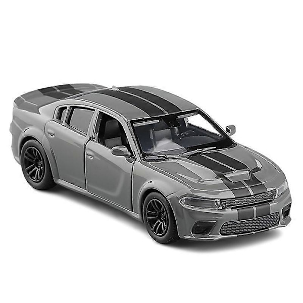 1:36 Challenger SRT -mittakaavan uusi leluvalmistettu malli vetävällä autolla lapsille lahjaksi F142 Gray withbox