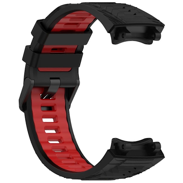Huami Amazfit T-Rex 3 -kellolle tarkoitettu kaksivärinen silikoninen hengittävä urheiluranneke - Musta+Punainen Multicolor Black Red