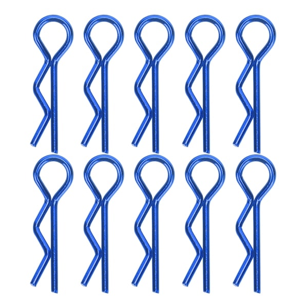 10 st 7MM RC Bil Skal Klämma R-Form Metall Kaross Clips Stift för 1/5 1/6 1/8 1/10 RC Bil (Blå)