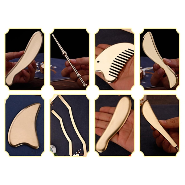 Koppar Skrapbräda Kroppsakupunktur Massage Muskelsmärta Relief Gua Sha Verktyg För Spa Akupunktur Trigger Point Terapi Large model