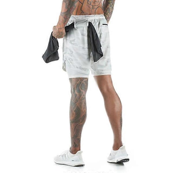 Løpeshorts for menn, sportsshorts for menn White camouflage M