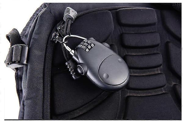 Kabellås Bagage Reselås Cykellås 75 cm Infällbar Stålkabel black
