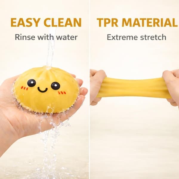 Dumpling Squishies Mystery Box, Mjuk Dumpling Stressavlastande Sensorisk Leksak för Vuxna Yellow Smile