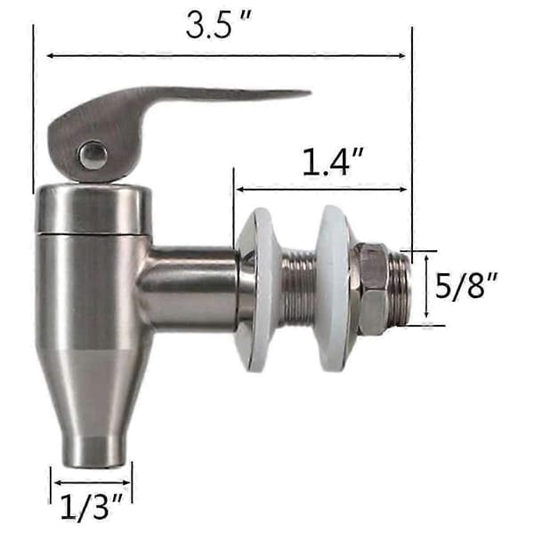 Dryckesautomat i rostfritt stål, ersättningskran med tryckfunktion, 2-pack