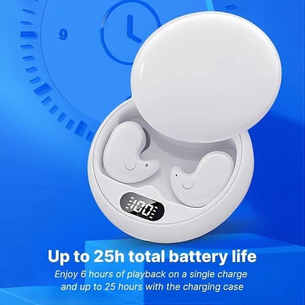 Visound Drift - Usynlige trådløse sovehodetelefoner IPX5 vanntette, mini ørepropper hvit White