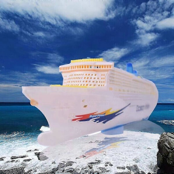 Sähköinen vilkkuvat LED-valot ja äänet -lelu lapsille - Värikäs Ocean Liner -risteilyalus - 50x11x6 cm/19.7x4.3x2.3 tuumaa