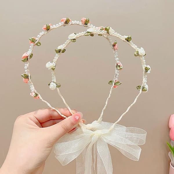 Blomsterkransfrisyrer - Julblomsterkransar - Bröllopsblomsterpannband - Brudpannband